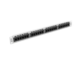 Lanberg sivý / Patch panel / 24 portov / RJ-45 / CAT6 / UTP / 1U / 19" (PPU6-1024-S)