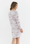 Dámska nočná košeľa 429 White Pattern - Cana L bílá s květinovým vzorem