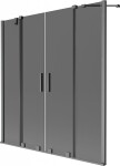 MEXEN/S - Velar Duo dvojkrídlová posuvná vaňová zástena 140 x 150, grafit, grafit kartáčovaná 896-140-000-42-66