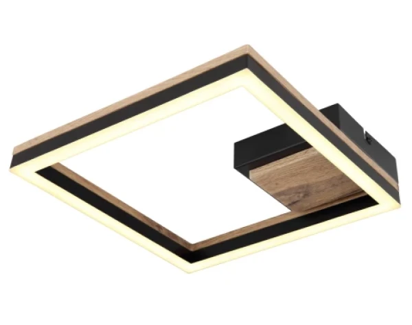 Stropné LED osvetlenie Beatrix 27 cm, kov/drevo%