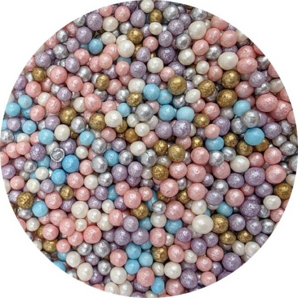Cukrovo-ryžové perly, pastelový mix, 5 mm, 80 g - I LOVE CAKES