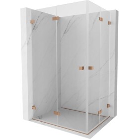 MEXEN/S - Lunar-F Duo sprchovací kút skladacie dvere 95 x 85, transparent, meď kartáčovaná 836-095L-085P-65-00