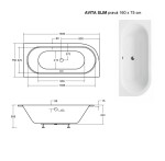 BESCO - Asymetrická vaňa AVITA SLIM - Nožičky k vani - S nožičkami, Rozmer vane - 160 × 75 cm, Spôsob prevedenia - Pravé VANAVIT160SLIMP+OLVPINOZ