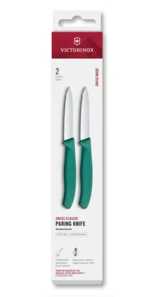 VICTORINOX Swiss Classic Kuchynský nôž 8 cm set 2 ks zelená / rovné ostrie (6.7604.2C1)