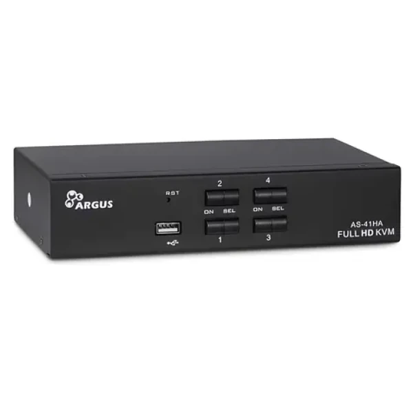 Inter-tech AS-41HA HDMI / KVM prepínač / 4 porty / USB 2.0 / audio 3,5 mm / max. 1920x1440 (88887242)