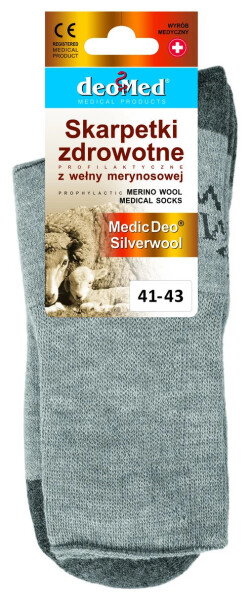 Zdravotnícke hrubšie ponožky MEDIC DEO SILVERWOOL - DEOMED 44-46 černá