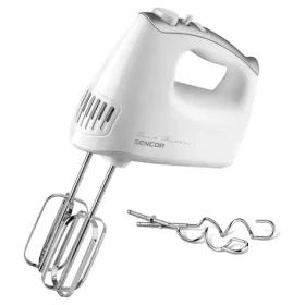 Sencor SHM 5215WH biela / Ručný šľahač / 500W / 5 rýchlostí / hnetacie šľahacie metly (8590669389490)