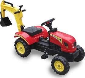 LEAN TOYS Veľký traktor Herman s prívesom a pedálmi 165 cm červený