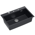 Quadron - Granitový drez MARC 110 WORKSTATION Black Zlaty HQM7650U7_PVDG1