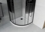 MEXEN/S - Rio sprchovací kút štvrťkruh 90x90, pruhy, čierna + biela vanička so sifónom 863-090-090-70-20-4110B