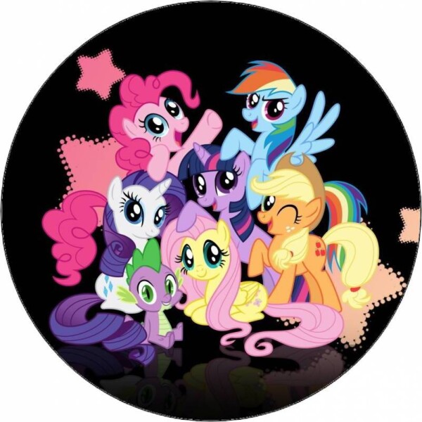 Jedlý papier My little pony na čiernom pozadí 19,5 cm - Pictu Hap - Pictu Hap