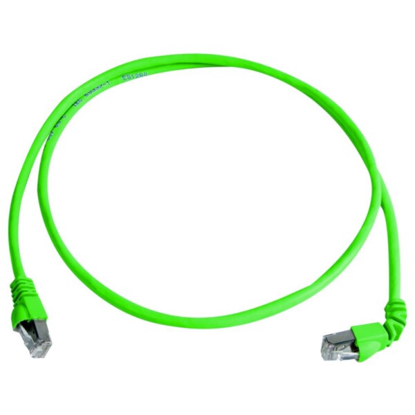 Telegärtner 100008850 RJ45 sieťové káble, prepojovacie káble CAT 6A S/FTP 7.5 m zelená samozhášavý, s priechodkou chrániacou proti zlomeniu 1 ks; 100008850