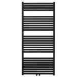 CERANO - Kúpeľňový radiátor Vincenzo - stredové pripojenie 50mm/bočné - 600W - čierna matná - 1340x600 mm LIV-WB-27-65H