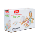 Mamido Drevená sada detského riadu so stojanom 33 kusov