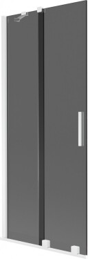 MEXEN/S - Velar dvojkrídlová posuvná vaňová zástena 85 x 150, grafit, biela 896-085-000-41-20