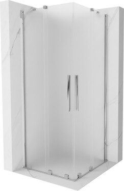 MEXEN/S - Velar Duo sprchovací kút, posuvné dvere 80 x 80, dekor, chróm 871-080-080-32-01