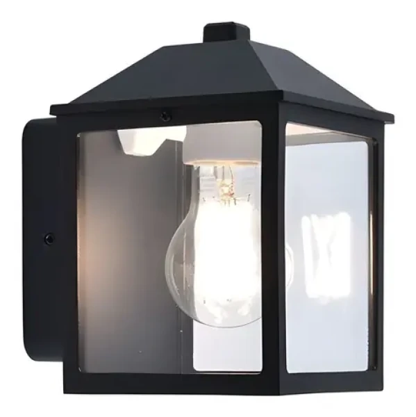 Lutec Spire čierna / Vonkajšie nástenné svietidlo / E27 / IP44 (5290603012)
