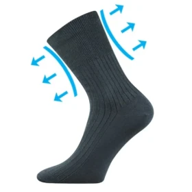 Ponožky BOMA Healthy dark grey 3 páry 41-42 102174