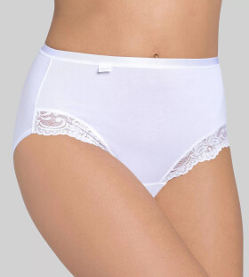 Sloggi Romance - Maxi nohavičky z bavlny Supima® s čipkovaným lemom Sloggi WHITE 44