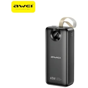 Awei PA-34 čierna / Powerbanka / 30 000 mAh / 65 W / USB-C + 2x USB-A / LED displej (PA-34)