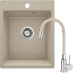 DEANTE DEANTE - Drez Corio z granitu pieskového, s batériou, 1-drez ZRCP7103