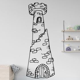 Veselá Stena Samolepka Veža Farba: čierna, Veľkosť: 40 x 15 cm