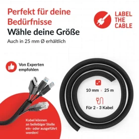 Label the cable Cable Tube 10 m čierna / Káblová organizačná hadica / polyamid / -50 až +150 °C (PRO5111)
