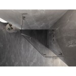 MEXEN/S - Lunar L sprchový kút päťboký krídlový pravá 100x100, transparent, nikel kartáčovaný 831L-100P-100L-97-00-P