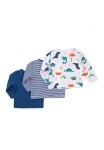 Tričko dojčenské 3pack, Minoti, Jurassic 10, modrá - 62/68 | 3-6m