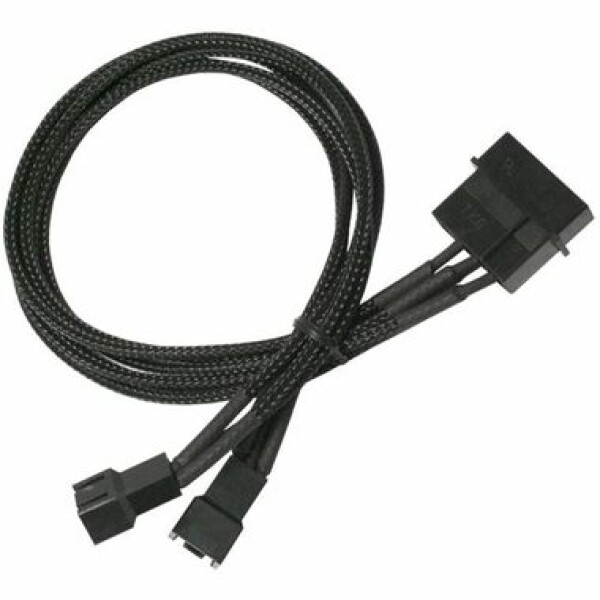 Nanoxia predlžovací kábel 4-pin Molex - 2x3-pin adaptér 30cm čierna / 9-1-015 / Single sleeve (NX42A30)