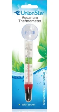 Sklenený akvarijný teplomer s prísavkou / Teplomer / do akvária / sklo / 11 cm (8948)
