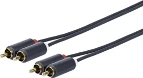 VivoLink 2 x RCA - 2 x RCA MM 3M / vysoko flexibilné / 24AWG / dvojité tienenie / pozlátené konektory (PRORCARCA3)