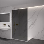 CERANO - Sprchová zástena Walk-in Crystal Ľ/P - 8 mm - bezvzperový systém - zlatá, grafitové sklo - 120x200 CER-8050BD6621
