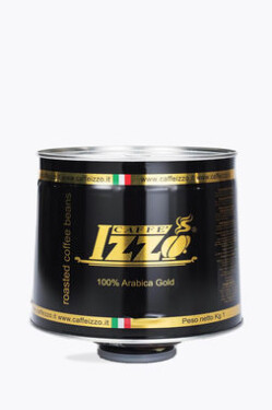 Izzo Caffé Gold 1 kg / Zrnková káva / 100% Arabica / Plechovka (8019925000066)