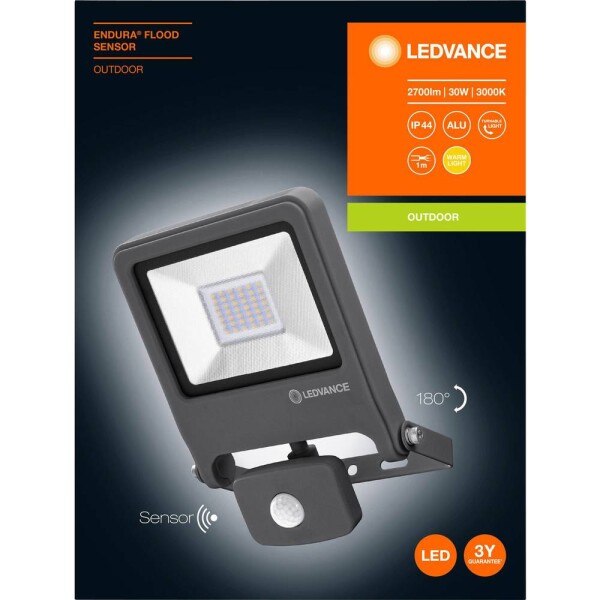 LEDVANCE ENDURA® FLOOD Sensor Warm White L 4058075239548 LED vonkajšie osvetlenie s PIR senzorom 30 W teplá biela; 4058075239548