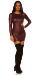 Sexy KouCla Neckholder Wetlook Mini dress BORDEAUX Einheitsgroesse