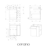 CERANO - Kúpeľňová skrinka pod umývadlo s úchytkou Esme - dub medový - 44,5x51x44,5 CER-670735
