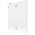 MEXEN/S - Lunar vaňová zástena 2-krídlová ľavá 130 x 150, transparent, chróm 897-130-100-01-00-L