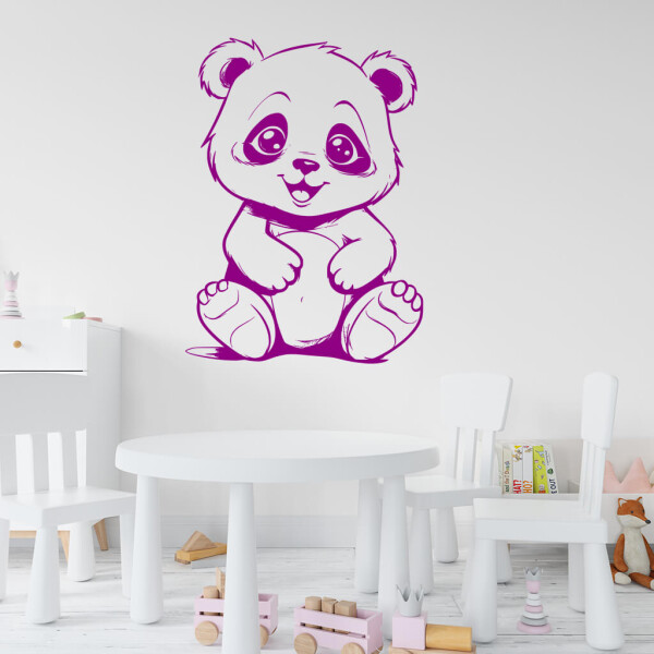 Veselá Stena Samolepka Roztomilý medvedík Farba: fialová, Veľkosť: 100 x 73 cm
