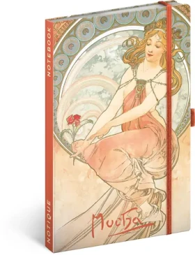 NOTIQUE Notes Alfons Mucha - Maliarstvo, linajkový, 13 x 21 cm (A-34388)