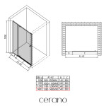 CERANO - Sprchové pivotové dvere Santini Ľ/P - 6 mm - čierna matná, transparentné sklo - 140x195 CER-428779