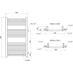 MEXEN - Ares vykurovací rebrík/radiátor 900 x 500 mm, 372 W, čierna W102-0900-500-00-70-S