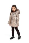 Dievčenský prešívaný kabát Puffa s kožušinovou podšívkou, Minoti, 16coat 20, hnedý - 158/164 | 13/14let