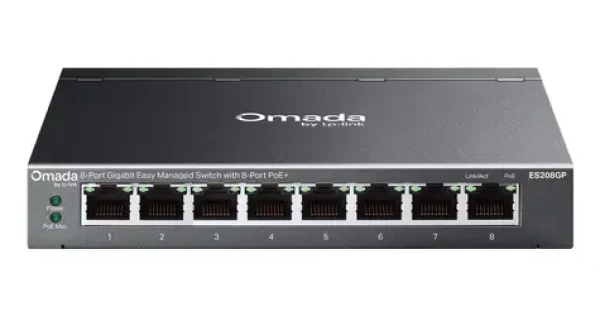 TP-LINK ES208GP / Switch / 8x GLAN PoE+ / 64 W / Omada Managed / L2 (ES208GP(UN))