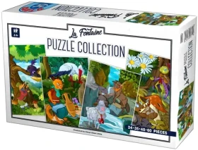 D-TOYS Puzzle La Fontainovej bájky 4v1/24, 35, 48, 60 dielikov/16x24 cm