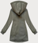 Šedo-zelená dámska mikina na zips z rôznych lepených materiálov LHD (AMG-165) odstíny zelené XL (42)