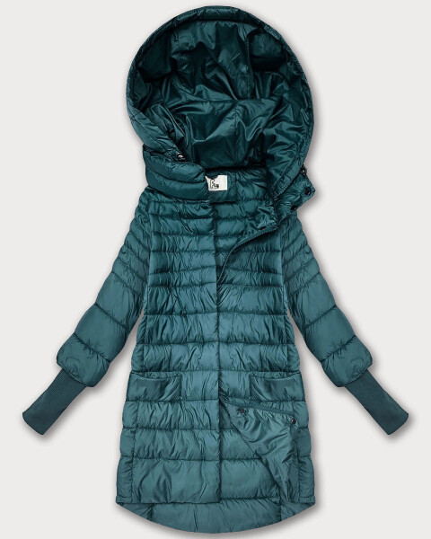 Zelená dámska prechodná bunda s úpletovým šnúrkovým lemom (1828) odstíny zelené L (40)