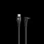 ER POWER Cobra USB-C/USB-C kábel čierna / Kábel / PD 100W / uhlový konektor 90 ° / nylonový opletenec (ERPW2CSC-BK)