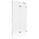 MEXEN/S - Lunar vaňová zástena 2-krídlová pravá 90 x 150, transparent, nikel kartáčovaný 897-090-100-97-00-P
