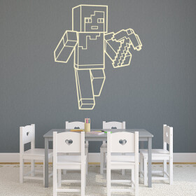 Veselá Stena Samolepka Minecraft krompáč Farba: béžová, Veľkosť: 80 x 67 cm